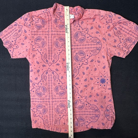 Men's Lakhay's Paisley Linen Button Up Medium Vintage - Picture 6 of 7